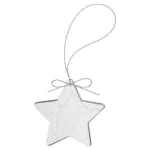 3.25"STAR CLR GLAS ORNMNT