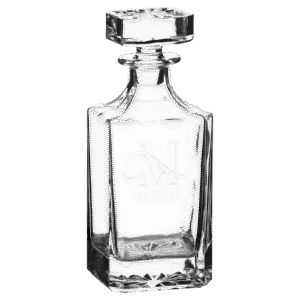 Polar Camel 750mL Square Glass Decanter in Black Gift Box with Printed Paper Sleeve